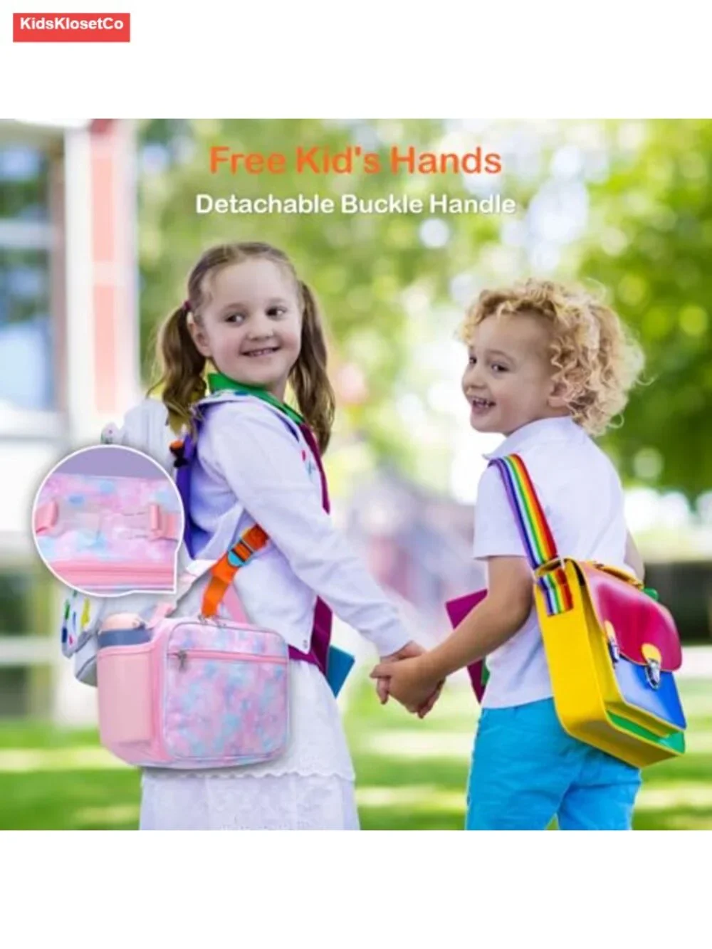 Insulated Kids Lunch Bag Leak Proof with Water Bottle Holder for School Daycare